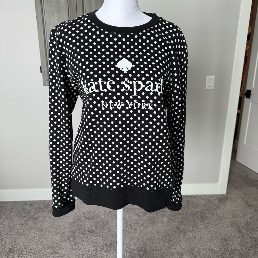 Kate Spade Black and White Polka Dot Sweatshirt